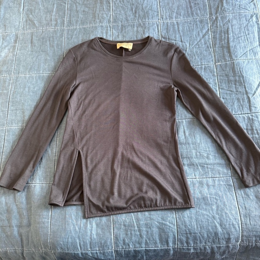 MM LaFleur Navy Blue Ling Sleeve Top Size XS